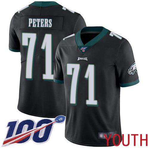 Youth Philadelphia Eagles 71 Jason Peters Black Alternate Vapor Untouchable NFL Jersey Limited Player